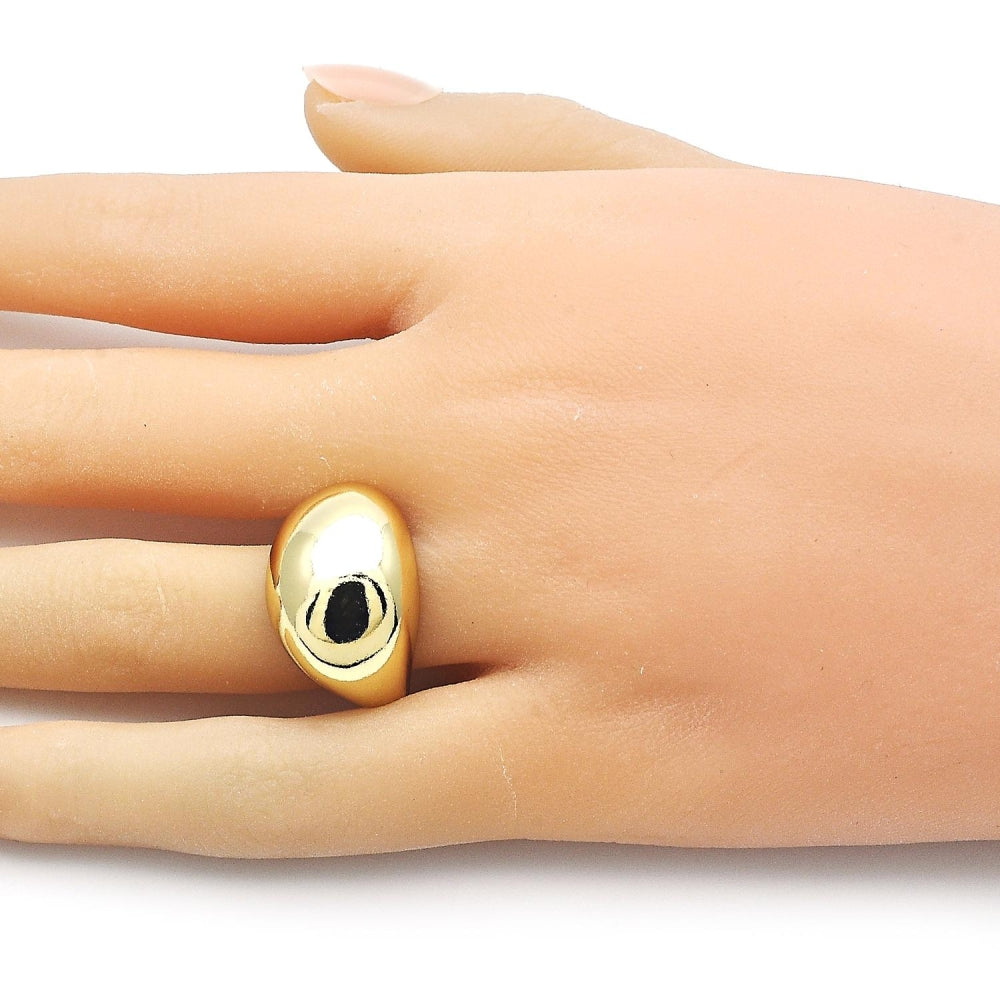 Oro Laminado Elegant Ring, Gold Filled Style Ball Design, Polished, Golden Finish