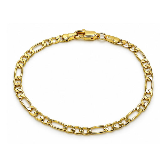Oro Laminado Basic Bracelet, Gold Filled Style Figaro Design, Polished, Golden Finish
