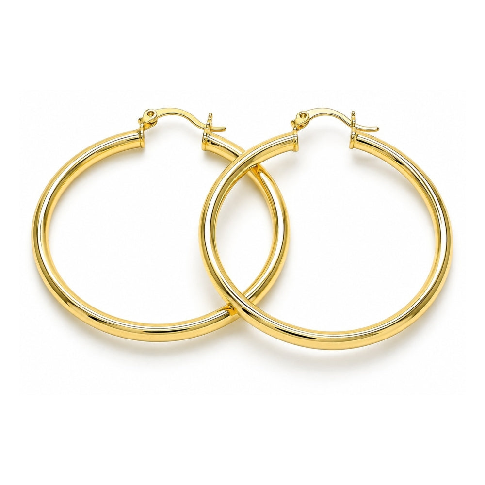 Oro Laminado Large Hoop, Gold Filled Style Polished, Golden Finish