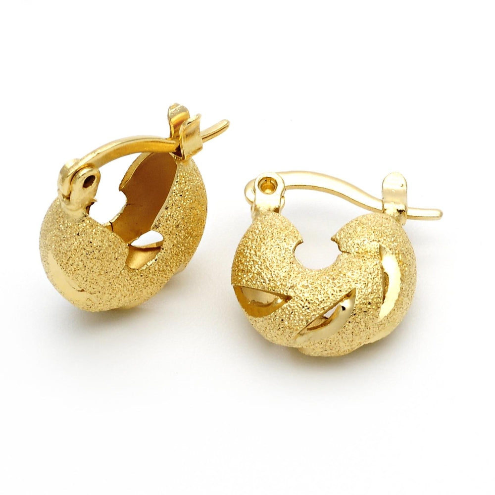 Oro Laminado Small Hoop, Gold Filled Style Matte Finish, Golden Finish