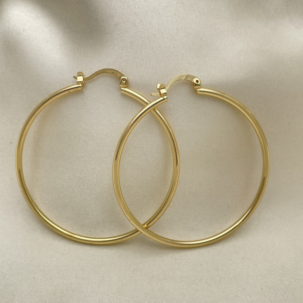 Oro Laminado Large Hoop, Gold Filled Style Polished, Golden Finish