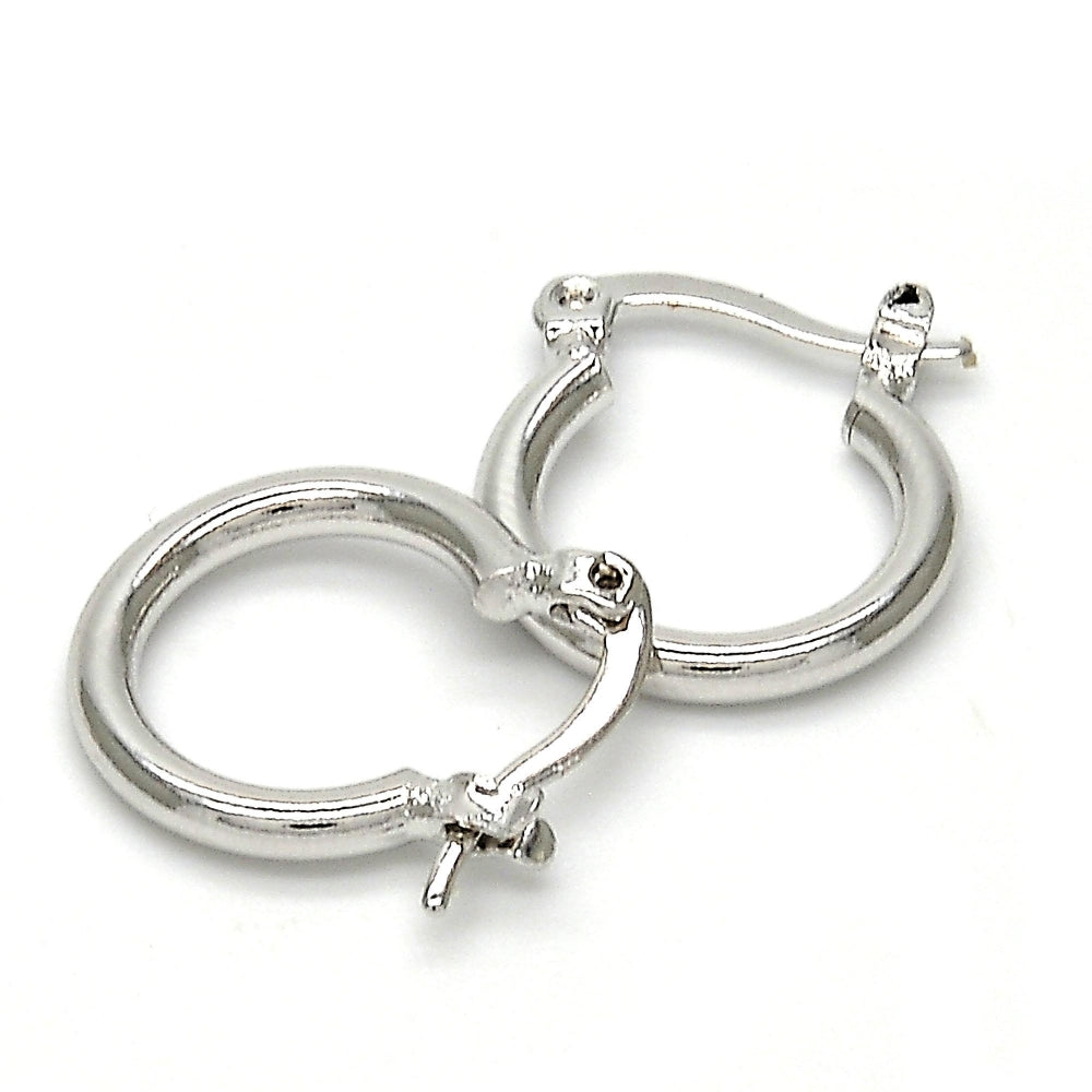 Rhodium Gold Filled Children Hoop, Polished, Rhodium Finish