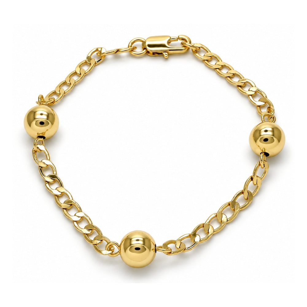 Oro Laminado Fancy Bracelet, Gold Filled Style Polished, Golden Finish
