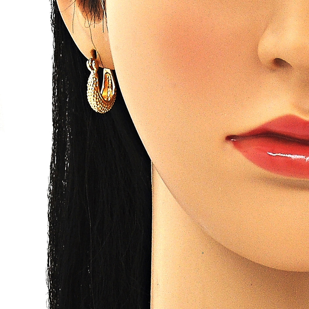 Oro Laminado Small Hoop, Gold Filled Style Polished, Golden Finish
