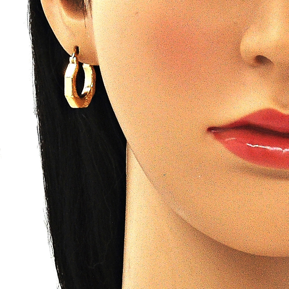 Oro Laminado Small Hoop, Gold Filled Style Polished, Golden Finish