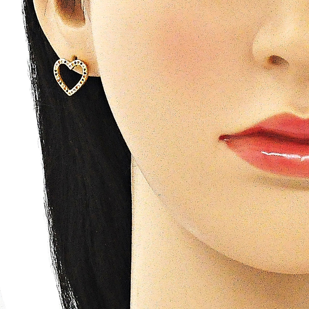 Oro Laminado Earring and Pendant Adult Set, Gold Filled Style Polished, Golden Finish