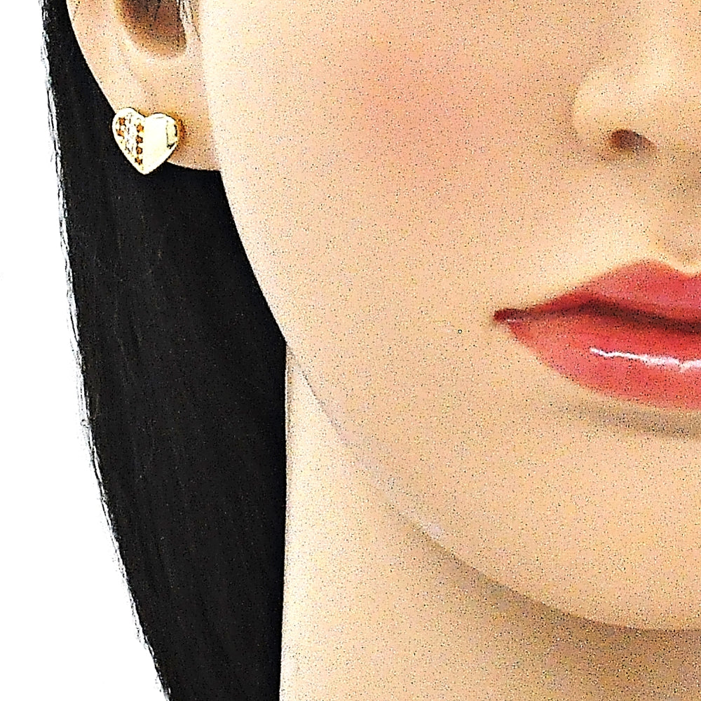 Oro Laminado Earring and Pendant Adult Set, Gold Filled Style Polished, Golden Finish