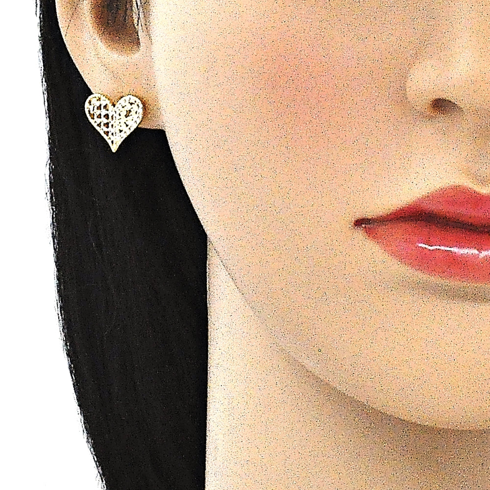 Oro Laminado Earring and Pendant Adult Set, Gold Filled Style Polished, Golden Finish