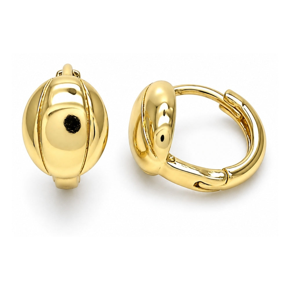Oro Laminado Huggie Hoop, Gold Filled Style Polished, Golden Finish