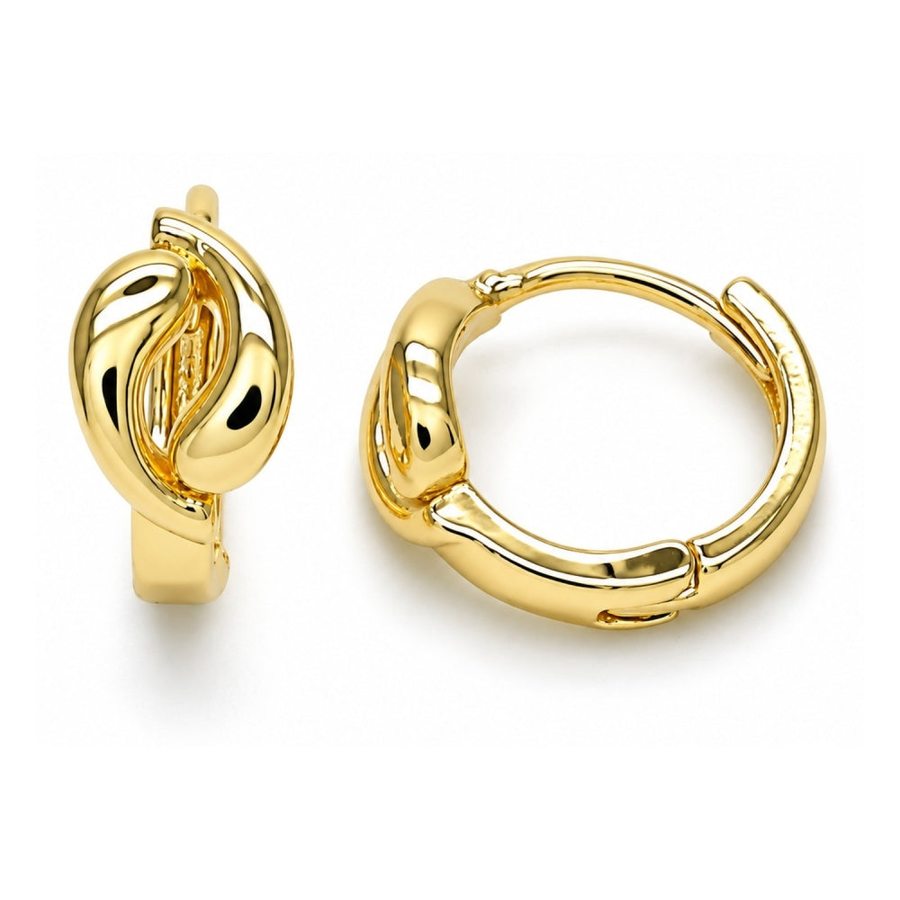 Oro Laminado Huggie Hoop, Gold Filled Style Polished, Golden Finish