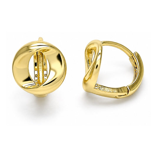 Oro Laminado Huggie Hoop, Gold Filled Style Polished, Golden Finish
