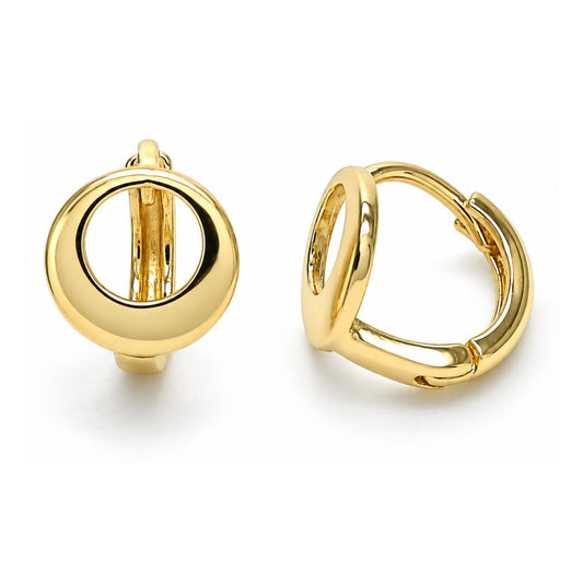 Oro Laminado Huggie Hoop, Gold Filled Style Polished, Golden Finish