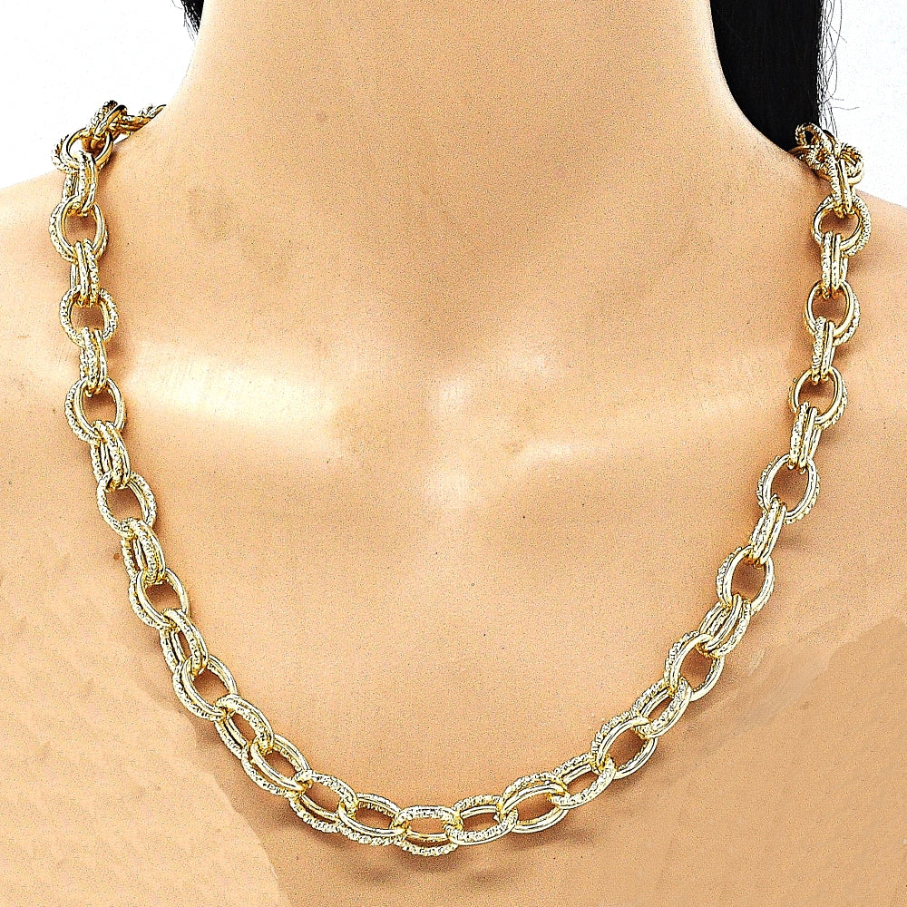 Oro Laminado Basic Necklace, Gold Filled Style Polished, Golden Finish