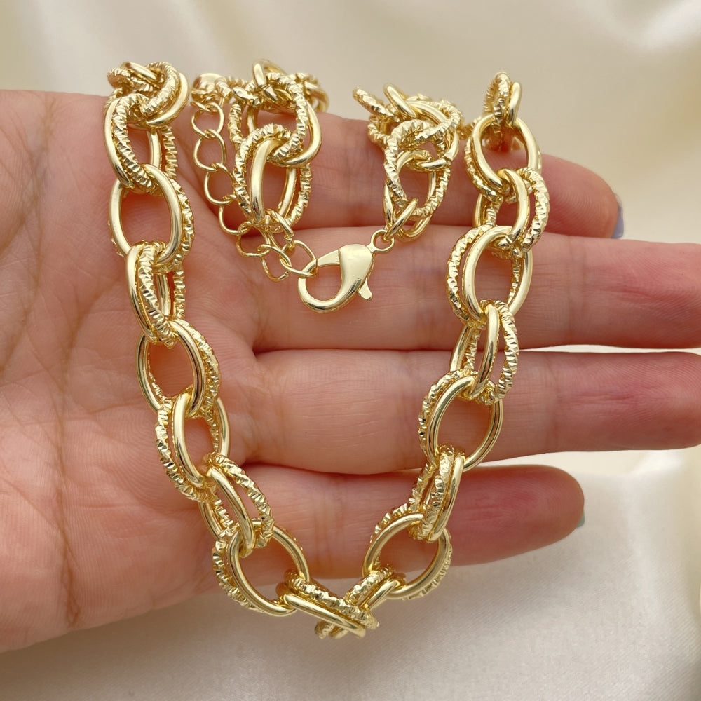 Oro Laminado Basic Necklace, Gold Filled Style Polished, Golden Finish