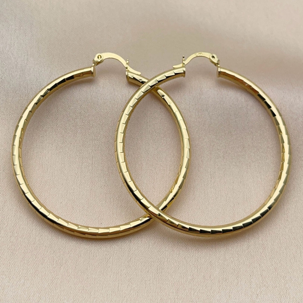 Oro Laminado Large Hoop, Gold Filled Style Polished, Golden Finish