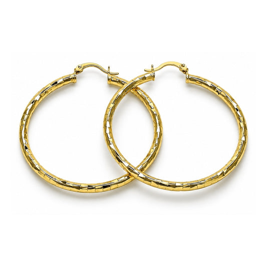 Oro Laminado Large Hoop, Gold Filled Style Polished, Golden Finish