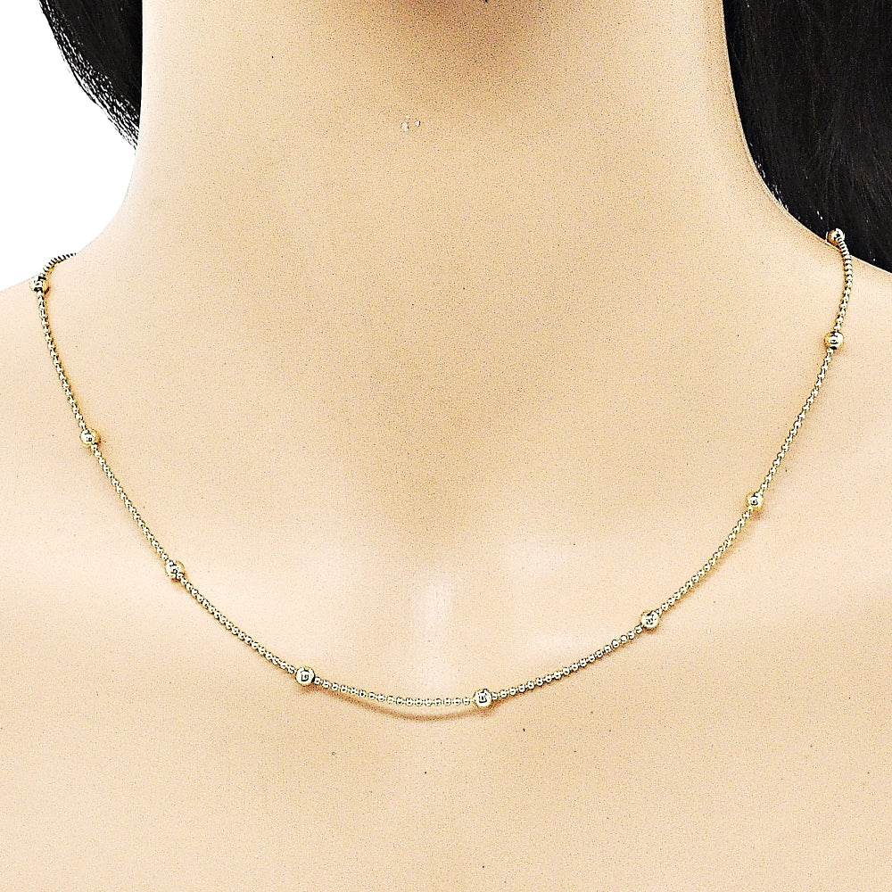 Oro Laminado Basic Necklace, Gold Filled Style Polished, Golden Finish