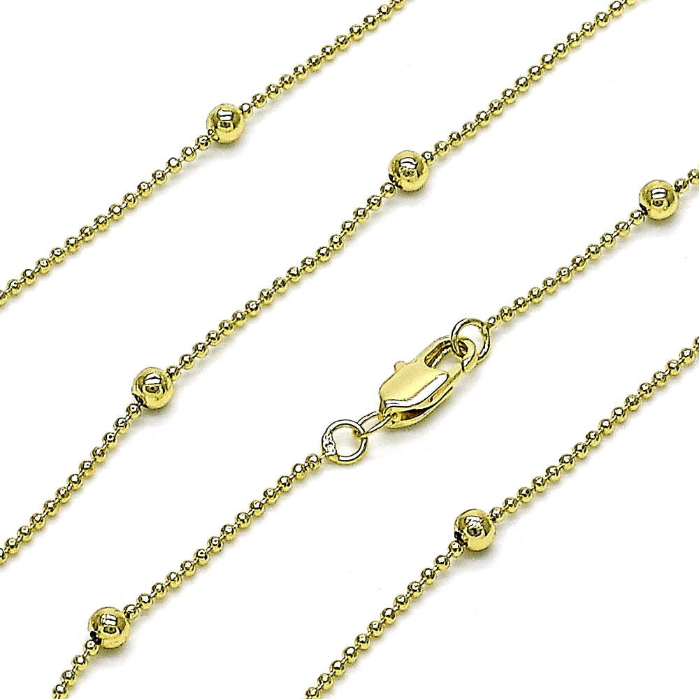 Oro Laminado Basic Necklace, Gold Filled Style Polished, Golden Finish