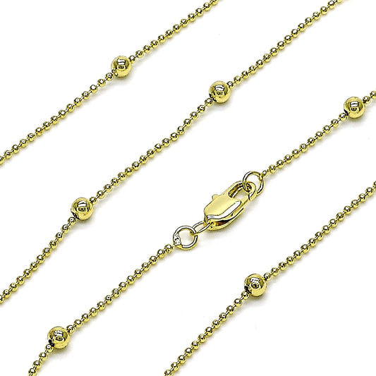 Oro Laminado Basic Necklace, Gold Filled Style Polished, Golden Finish