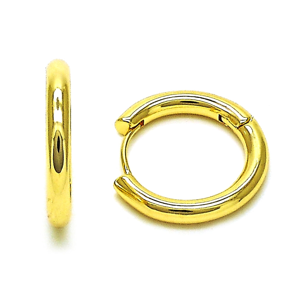 Oro Laminado Huggie Hoop, Gold Filled Style Polished, Golden Finish