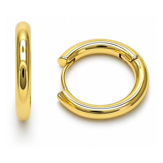 Oro Laminado Huggie Hoop, Gold Filled Style Polished, Golden Finish