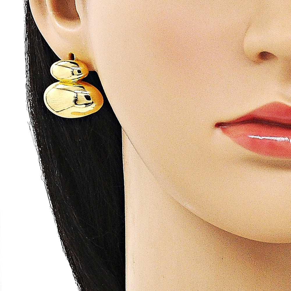 Oro Laminado Dangle Earring, Gold Filled Style Polished, Golden Finish