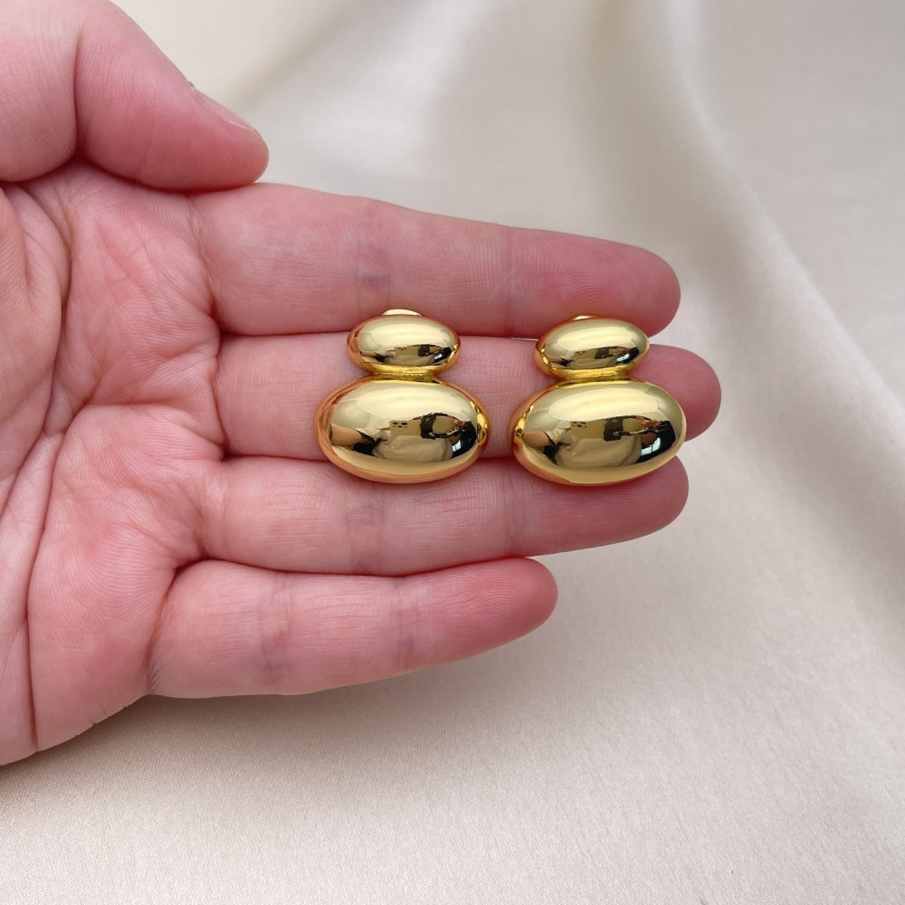 Oro Laminado Dangle Earring, Gold Filled Style Polished, Golden Finish