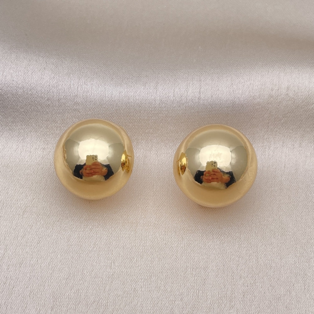 Oro Laminado Leverback Earring, Gold Filled Style Ball and Hollow Design, Polished, Golden Finish
