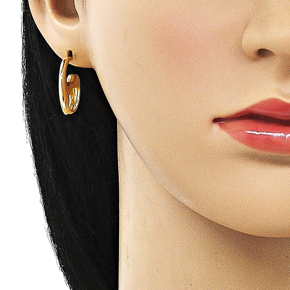Oro Laminado Stud Earring, Gold Filled Style Puff Mariner Design, Polished, Golden Finish
