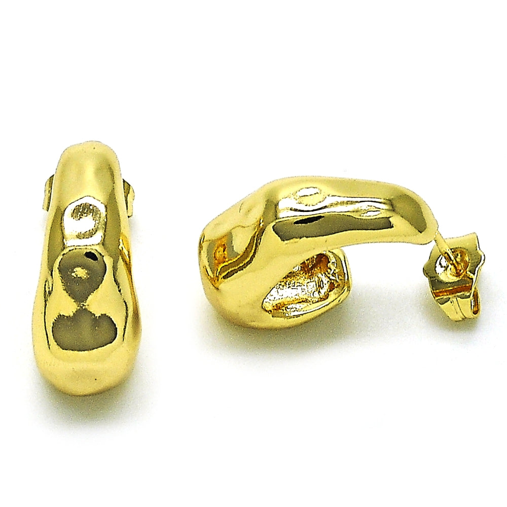 Oro Laminado Stud Earring, Gold Filled Style Polished, Golden Finish
