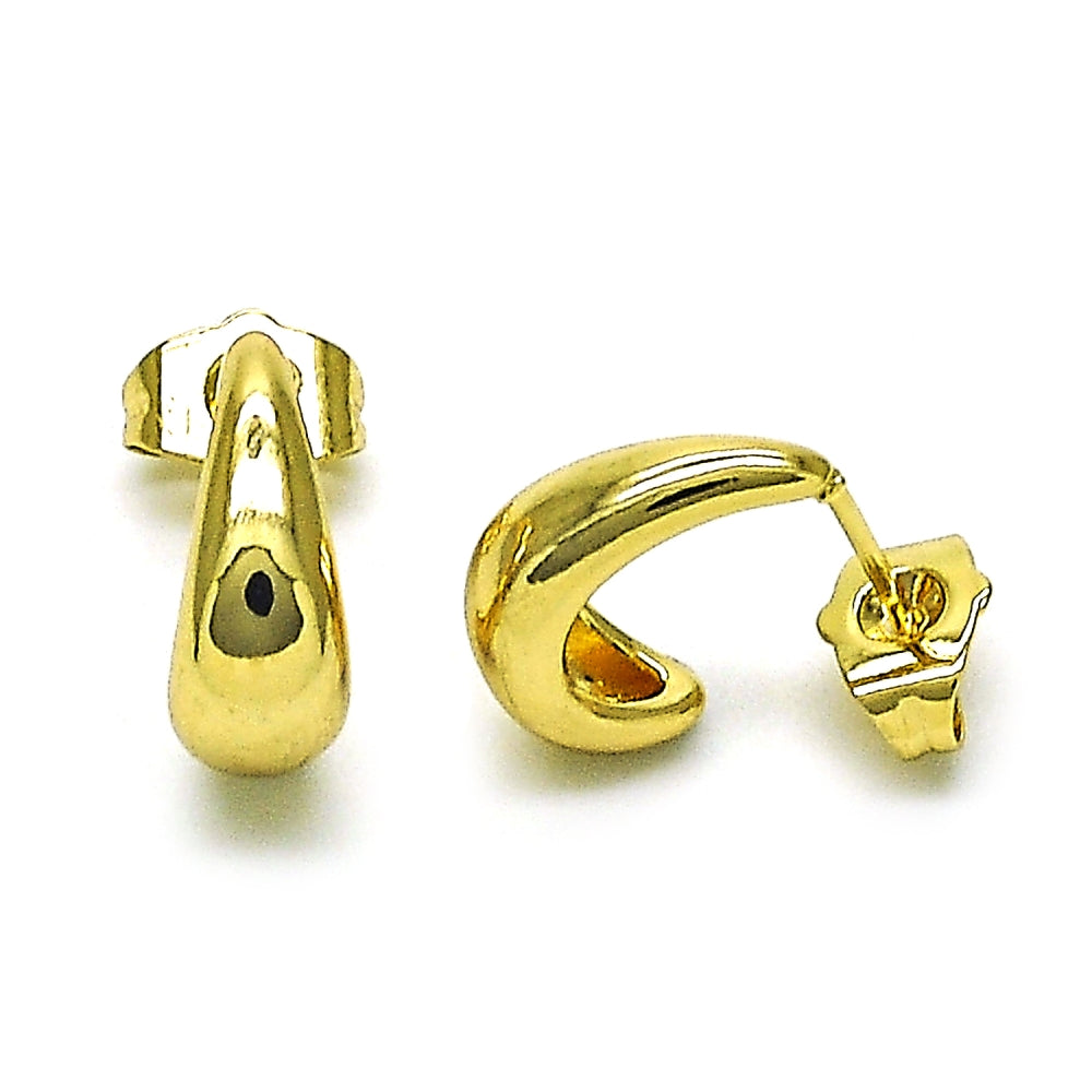 Oro Laminado Stud Earring, Gold Filled Style Polished, Golden Finish