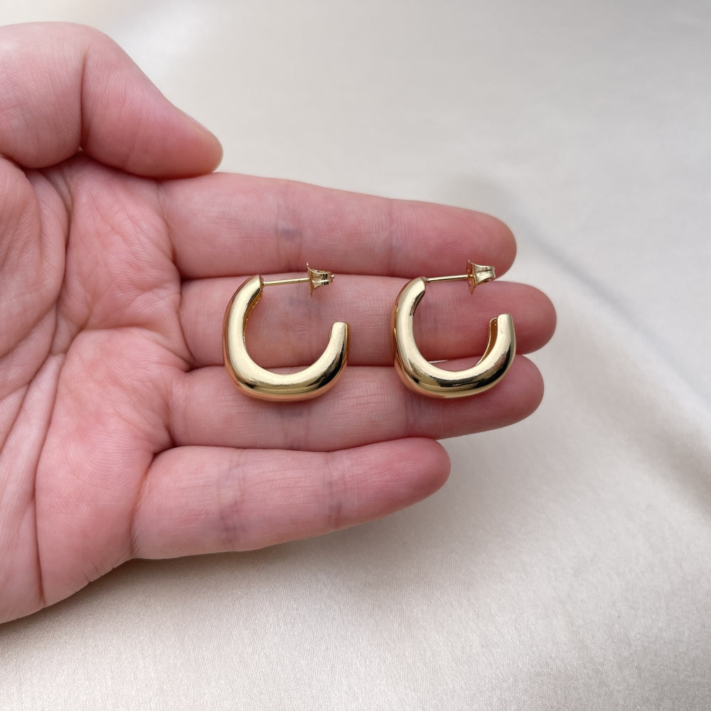 Oro Laminado Small Hoop, Gold Filled Style Polished, Golden Finish