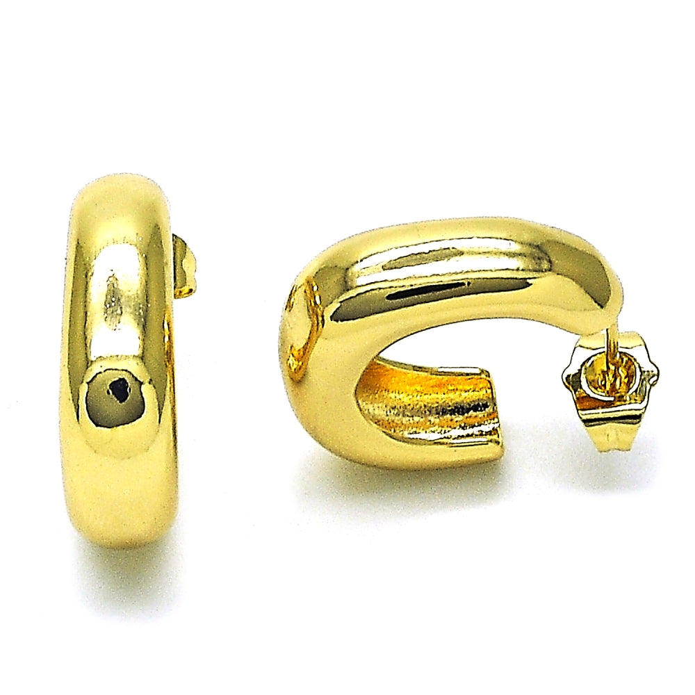 Oro Laminado Small Hoop, Gold Filled Style Polished, Golden Finish