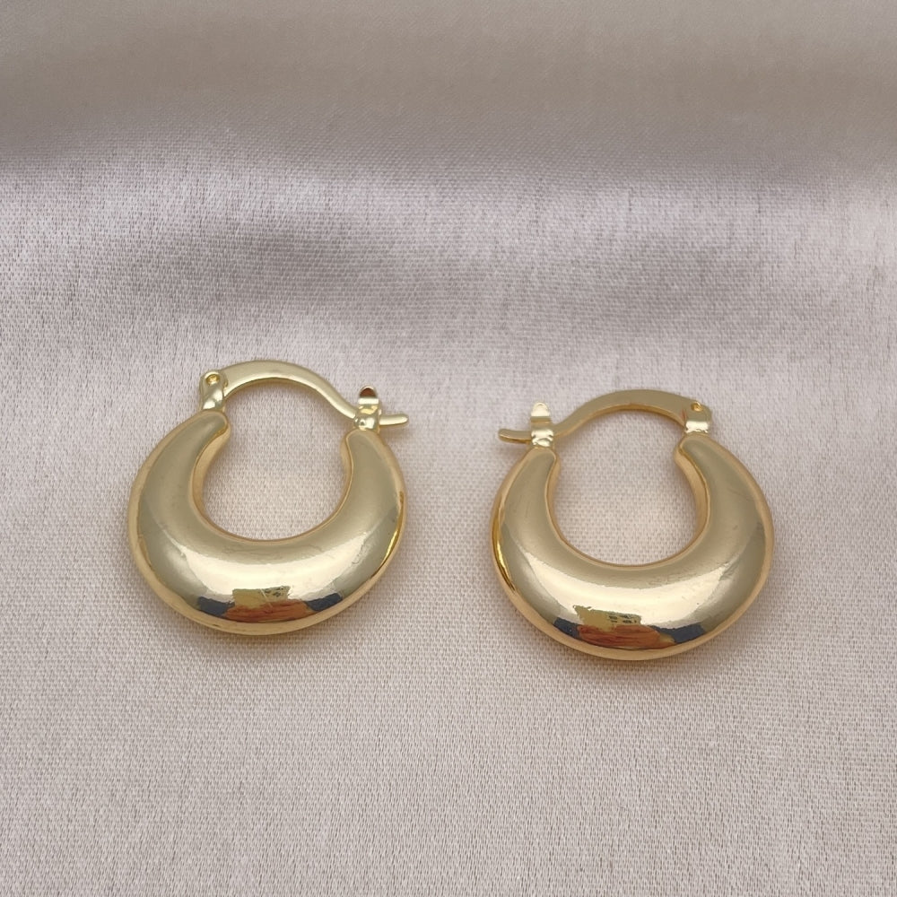 Oro Laminado Small Hoop, Gold Filled Style Hollow Design, Polished, Golden Finish