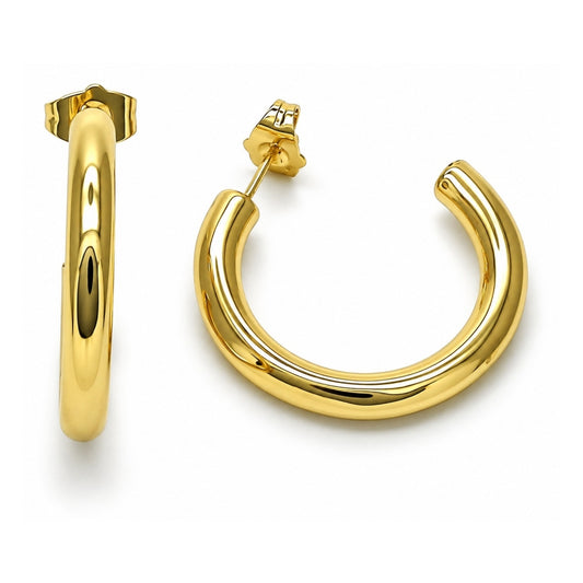 Oro Laminado Medium Hoop, Gold Filled Style Polished, Golden Finish