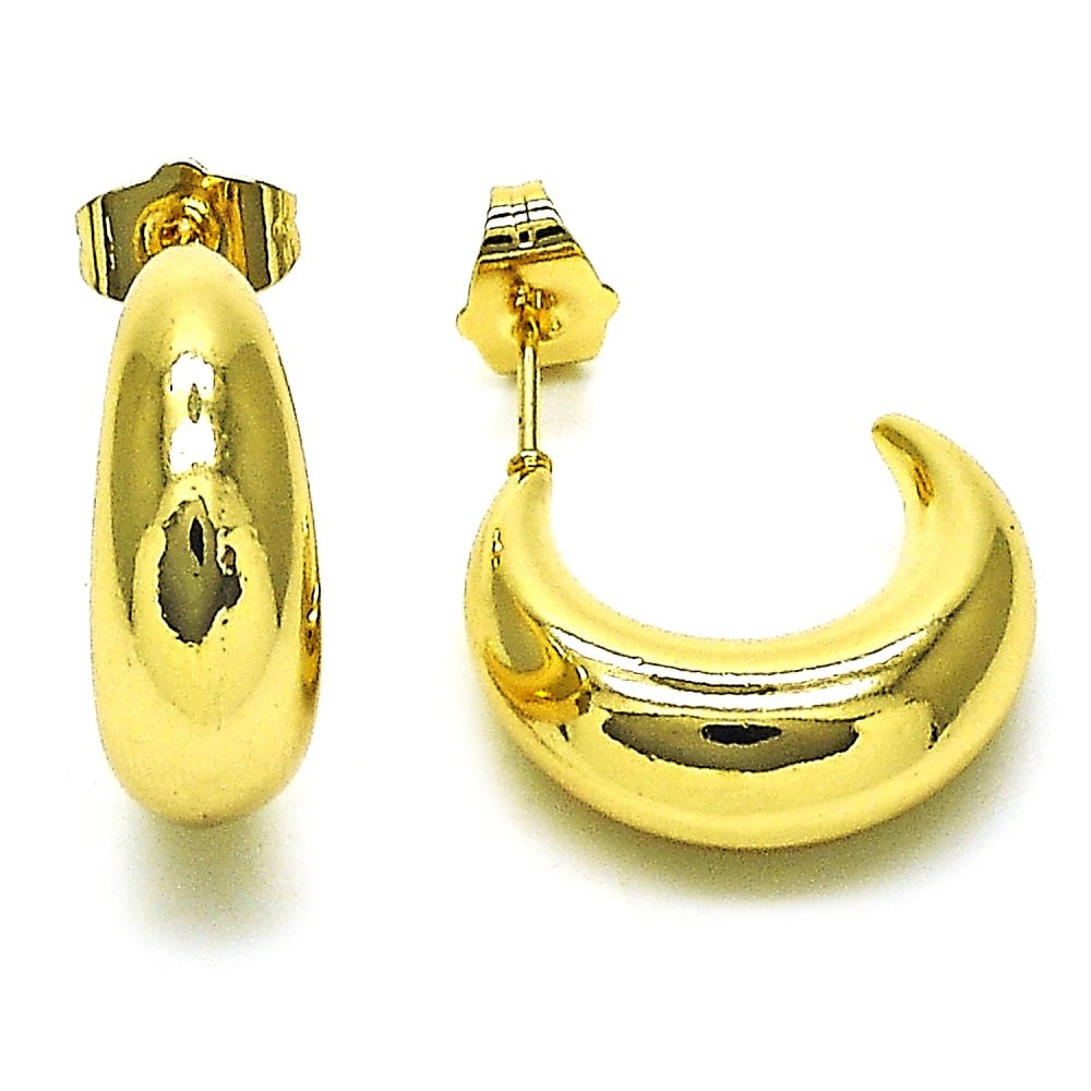 Oro Laminado Small Hoop, Gold Filled Style Hollow Design, Polished, Golden Finish