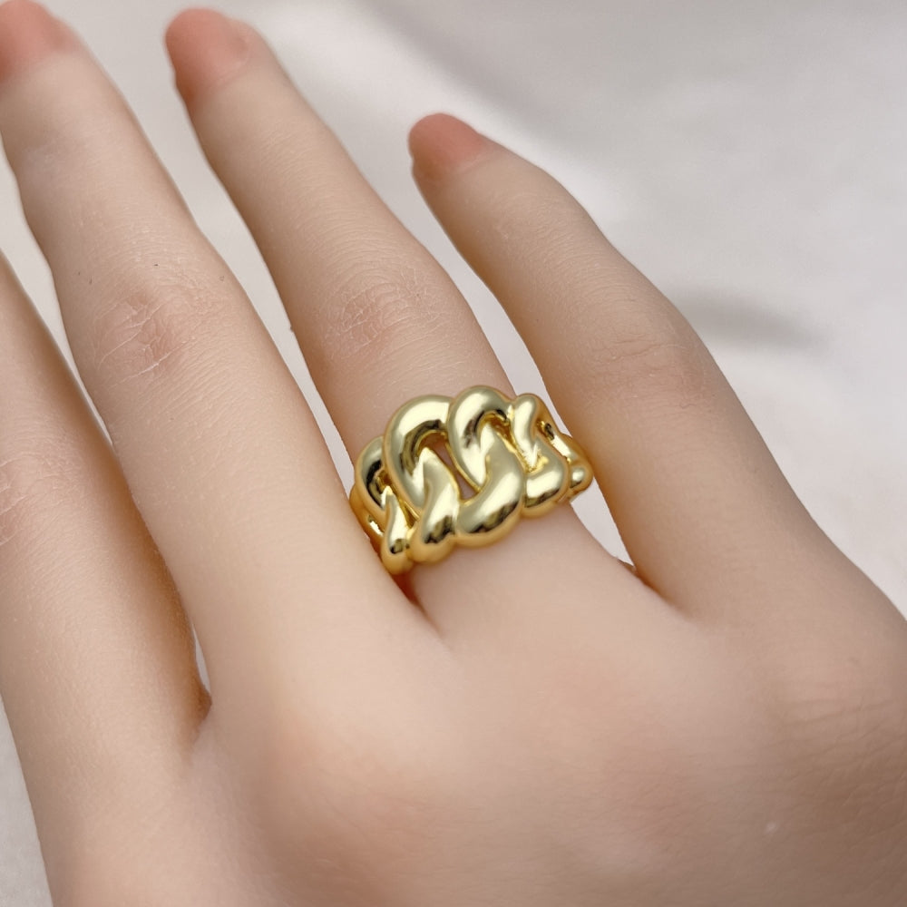 Oro Laminado Elegant Ring, Gold Filled Style Polished, Golden Finish