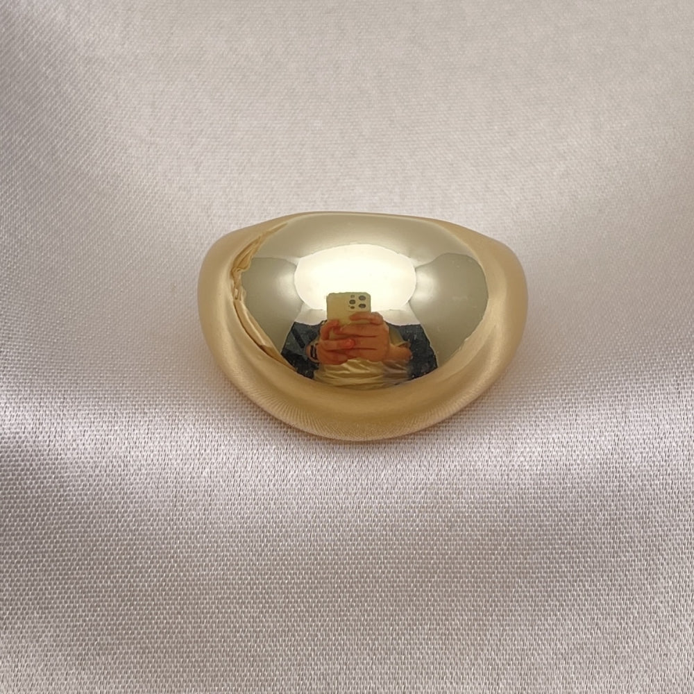 Oro Laminado Elegant Ring, Gold Filled Style Ball Design, Polished, Golden Finish