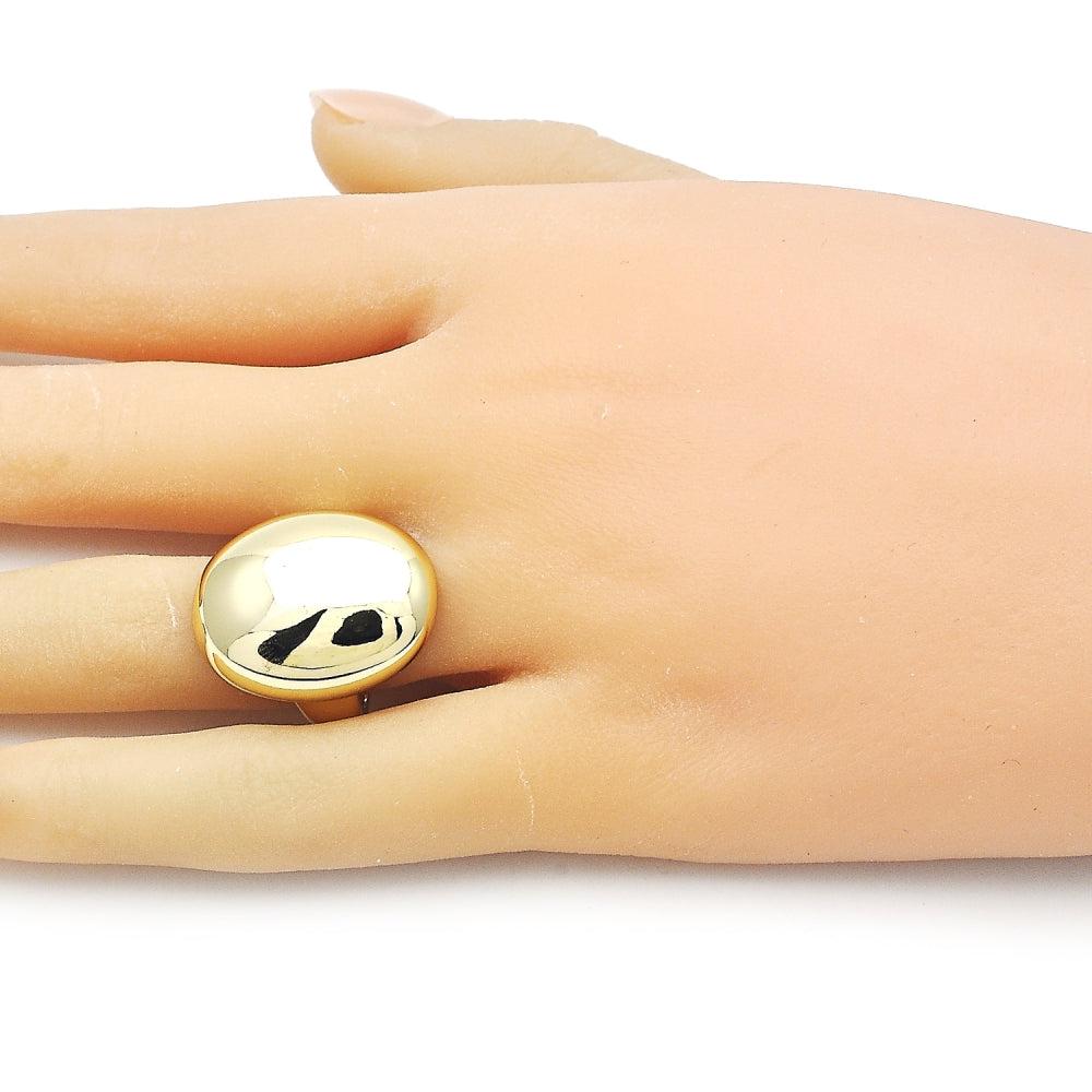 Oro Laminado Elegant Ring, Gold Filled Style Ball Design, Polished, Golden Finish