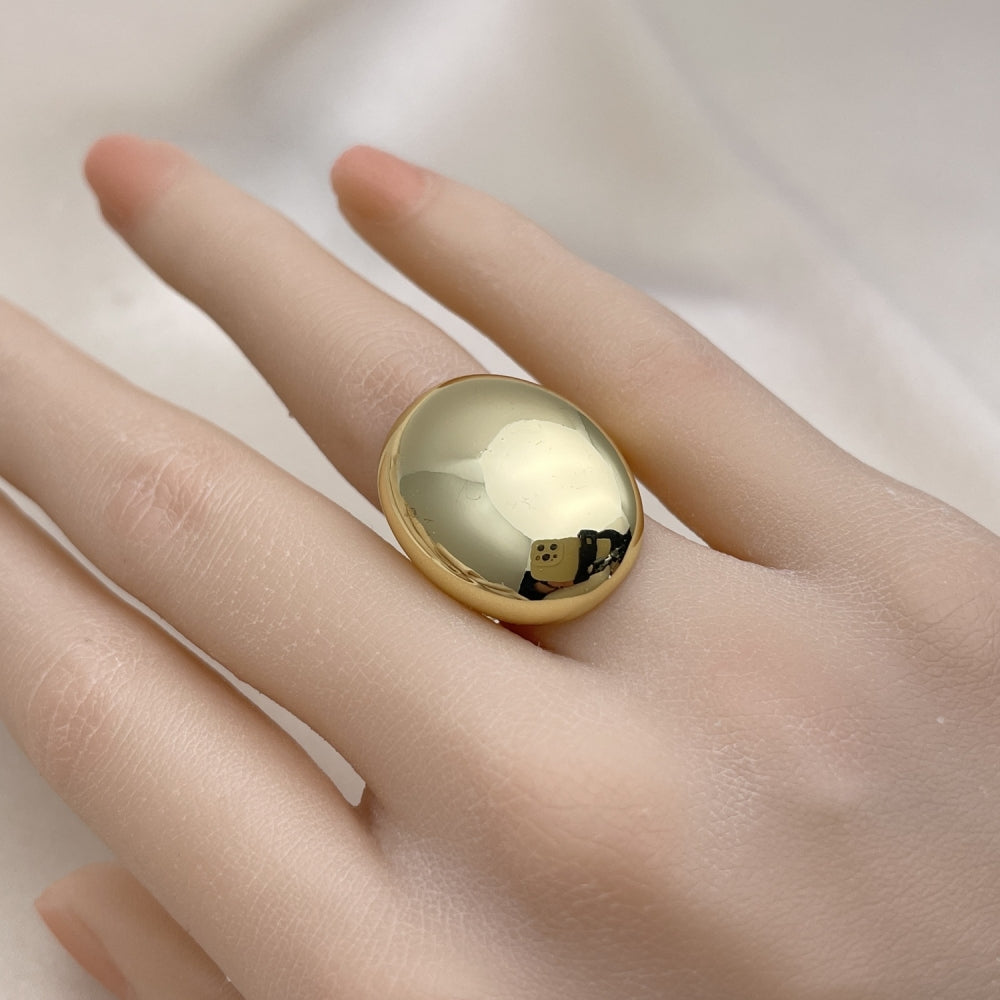 Oro Laminado Elegant Ring, Gold Filled Style Ball Design, Polished, Golden Finish