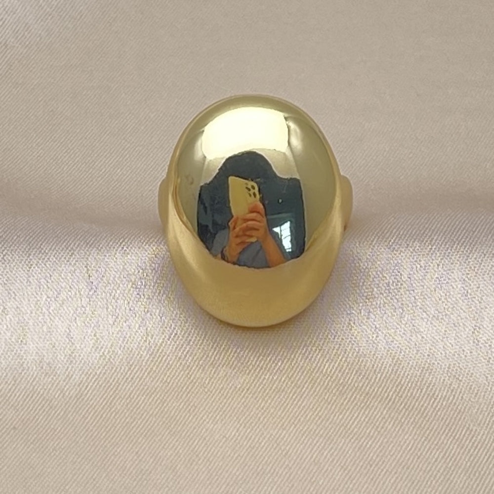 Oro Laminado Elegant Ring, Gold Filled Style Ball Design, Polished, Golden Finish
