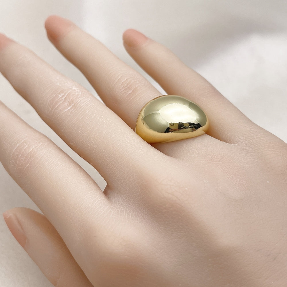 Oro Laminado Elegant Ring, Gold Filled Style Ball Design, Polished, Golden Finish