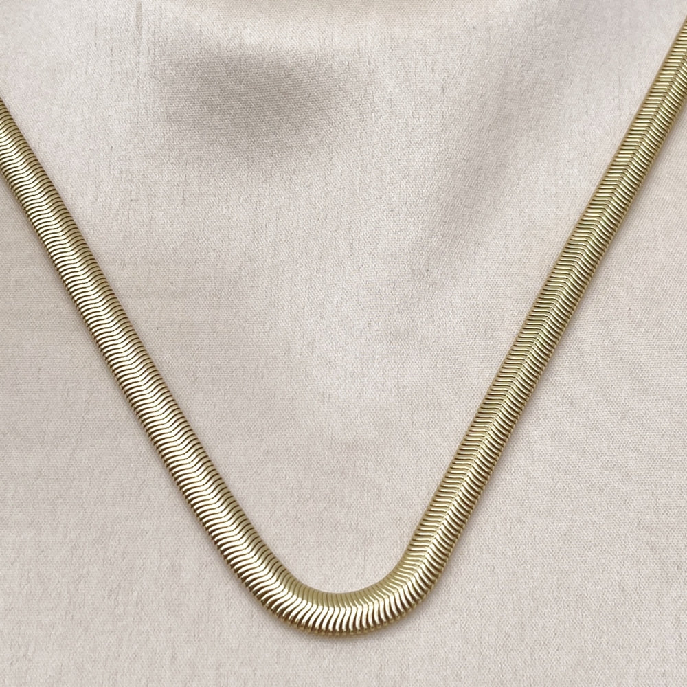 Oro Laminado Basic Necklace, Gold Filled Style Rat Tail Design, Polished, Golden Finish