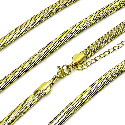 Oro Laminado Basic Necklace, Gold Filled Style Rat Tail Design, Polished, Golden Finish