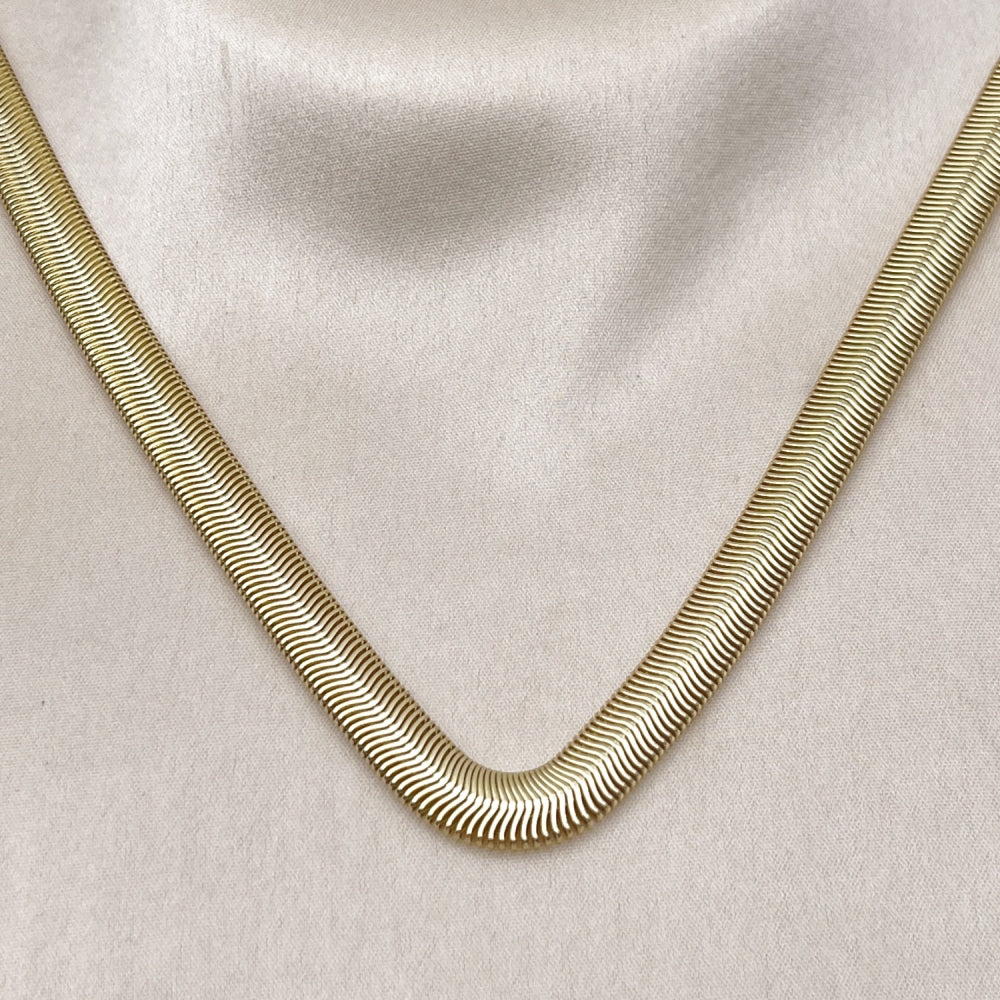 Oro Laminado Basic Necklace, Gold Filled Style Rat Tail Design, Polished, Golden Finish