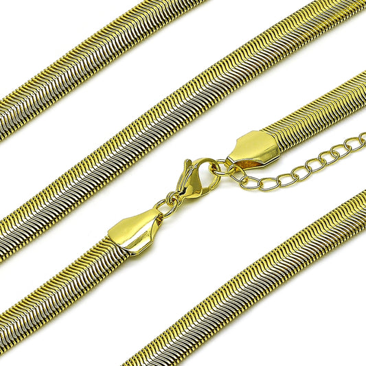 Oro Laminado Basic Necklace, Gold Filled Style Rat Tail Design, Polished, Golden Finish