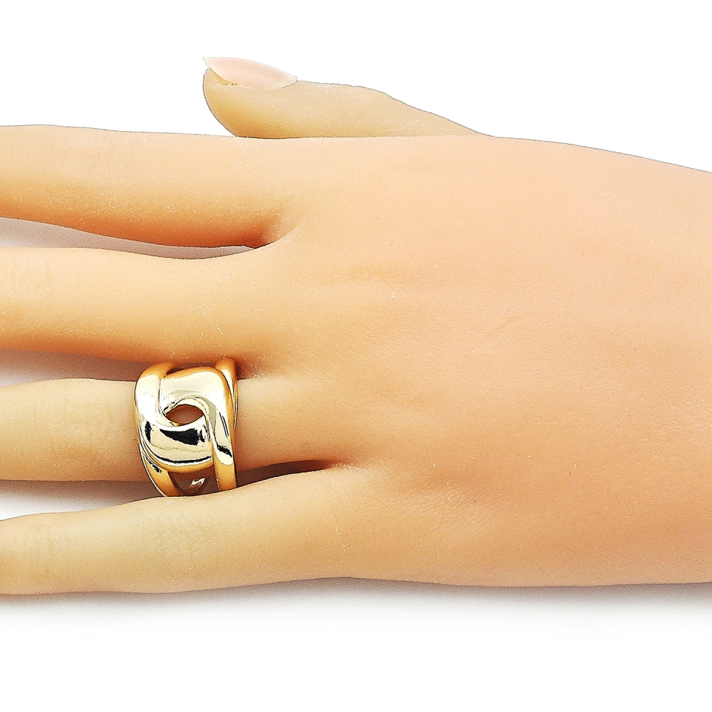 Oro Laminado Elegant Ring, Gold Filled Style Love Knot Design, Polished, Golden Finish