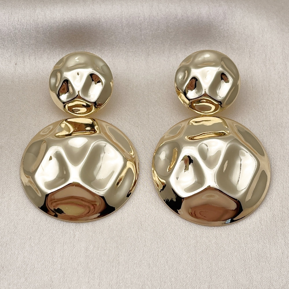 Oro Laminado Long Earring, Gold Filled Style Polished, Golden Finish