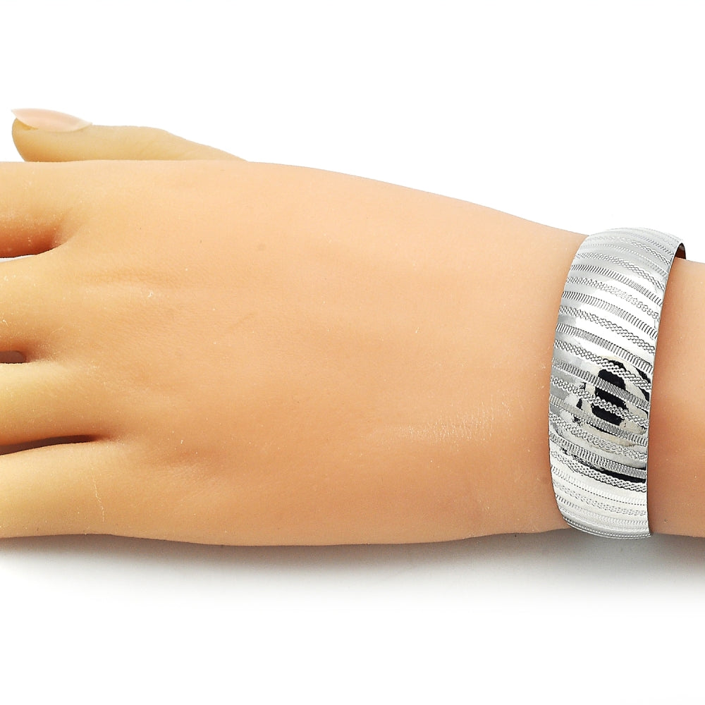 Rhodium Gold Filled Individual Bangle, Polished, Rhodium Finish