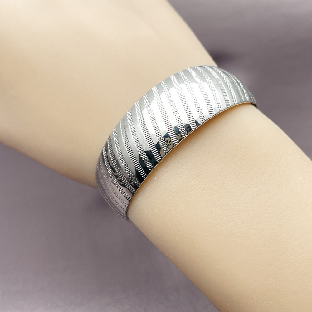 Rhodium Gold Filled Individual Bangle, Polished, Rhodium Finish